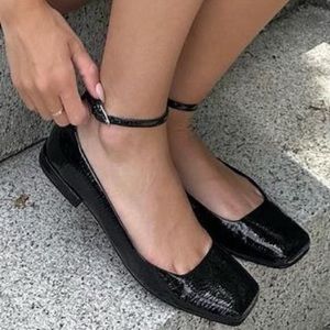 Wine Color Ashya Ankle Strap Ballet Flats
